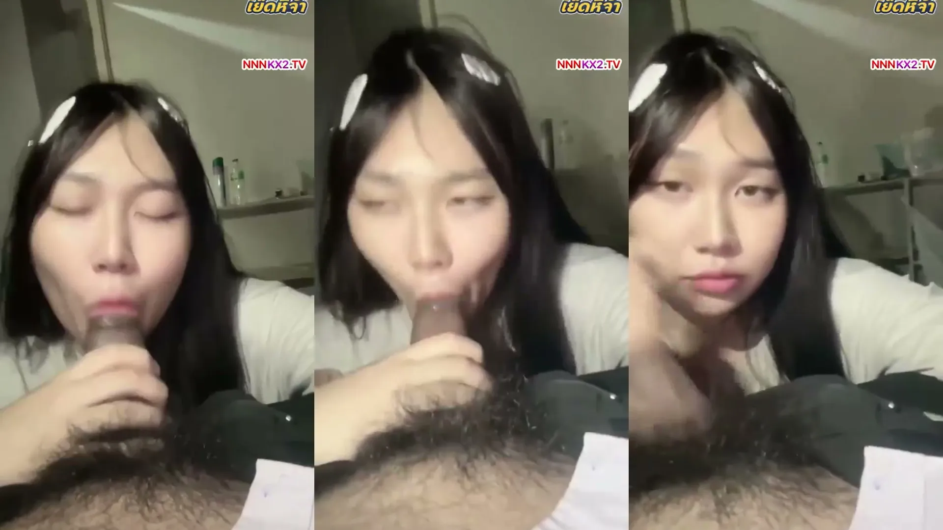 คลิปหลุดคนดัง คลิปโป๊ สาวสวยหน้าใสร้อนเงิน รับงานอมควยโม๊กแลก iPhone