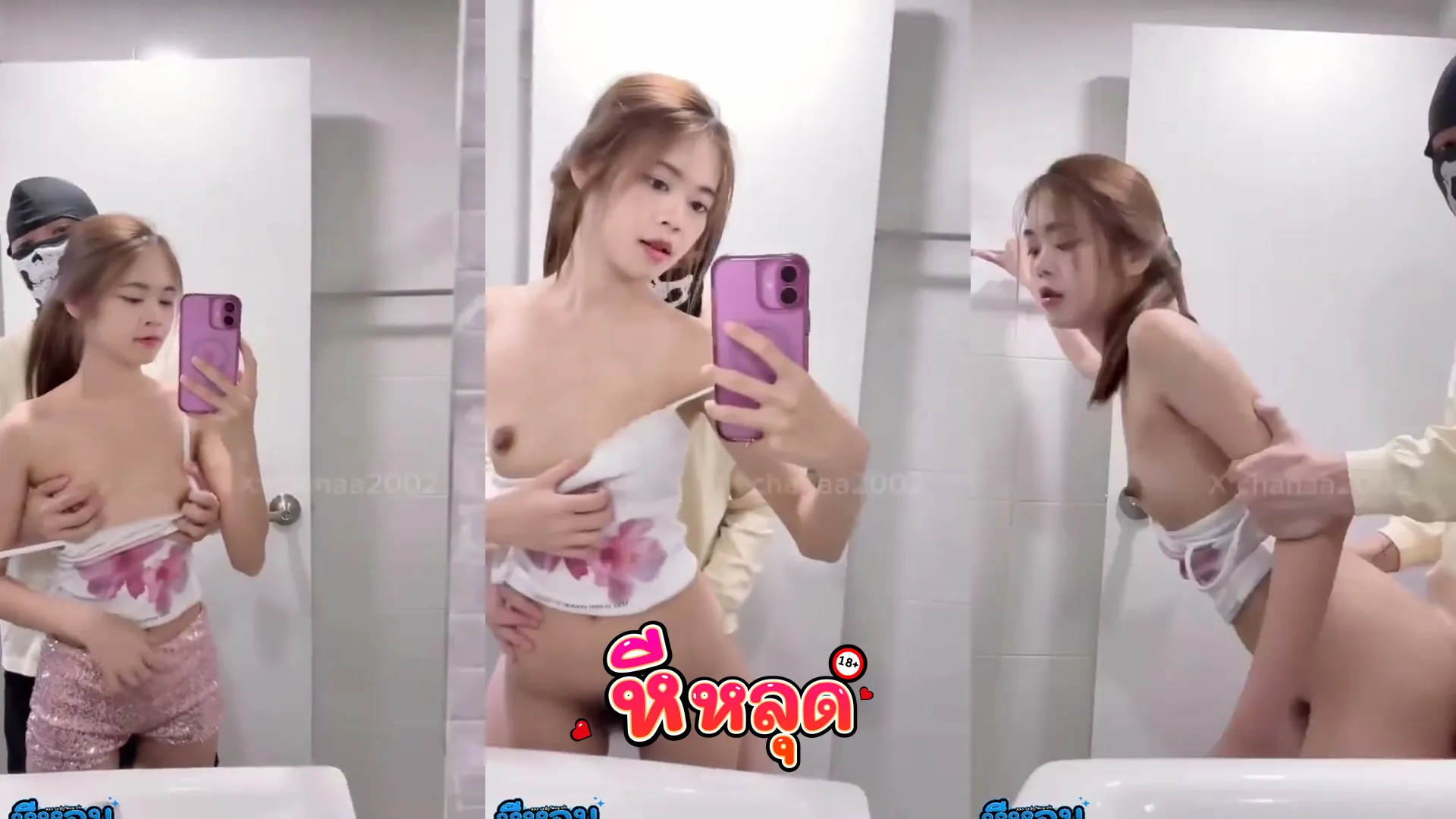 คลิปหลุดงานไทย น้องณชา โดนซอยห้องน้ำโม๊คควยแล้วกระเด้าหน้าอ่างล้างหน้า